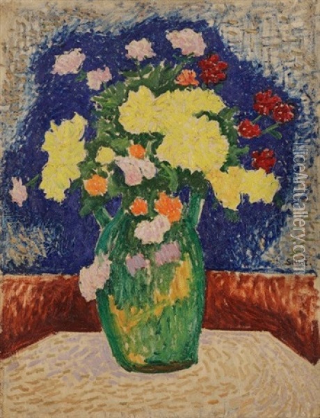Vase De Fleurs Oil Painting - Ben Silbert