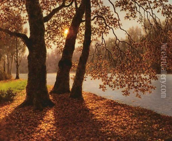 Golden Autumn Oil Painting - Ivan Fedorovich Choultse