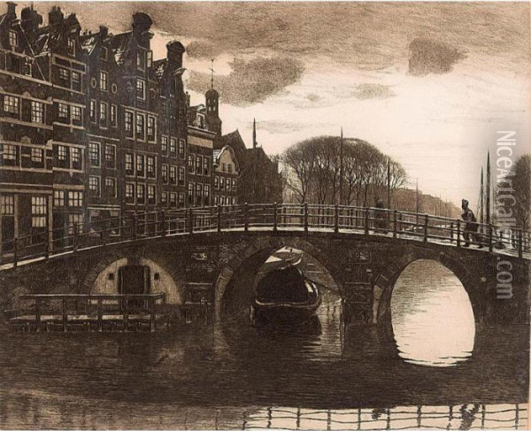 A View Of The Brouwersgracht Oil Painting - Willem Witsen