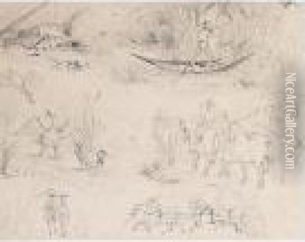 Two Pages Of Sketches Oil Painting - Sir John Everett Millais