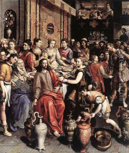 The Marriage at Cana 1596-97 Oil Painting - Maarten de Vos