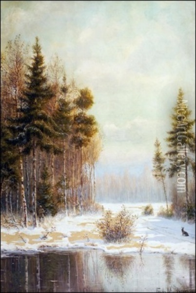Janis Ja Metsastaja Oil Painting - Vladimir Leodinovitch (Comte de) Muravioff