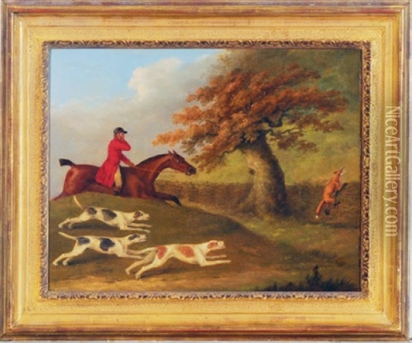 Fox Hunting (+ 4 Others; 5 Works) Oil Painting - John Nost Sartorius