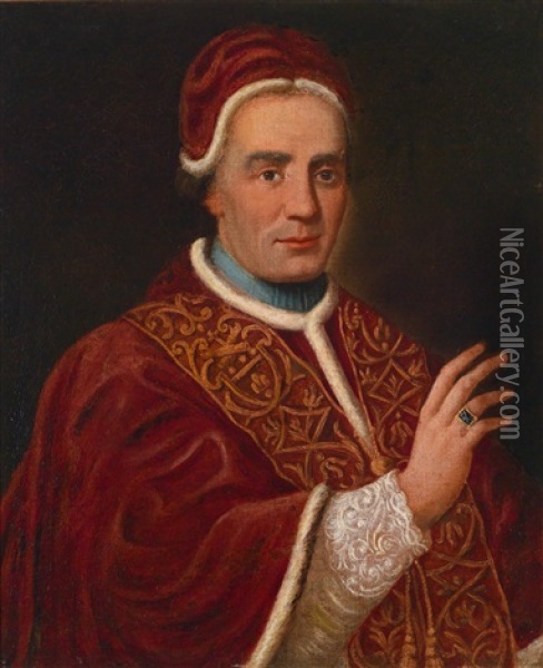 Bildnis Papst Clemens Xiv. (lorenzo Ganganelli, Pontifikat Von 1769 Bis 1774) Oil Painting - Anton Raphael Mengs
