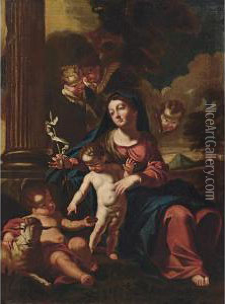 Madonna Col Bambino E San Giovannino Oil Painting - Bartolomeo Schedoni