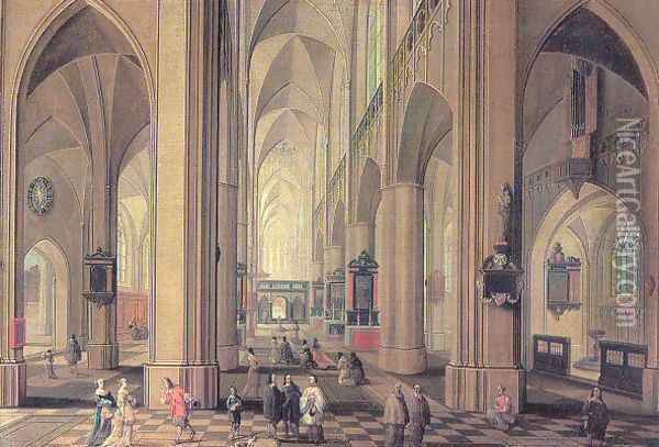 Interior of the Cathedral at Antwerp Oil Painting - Peeter, the Elder Neeffs
