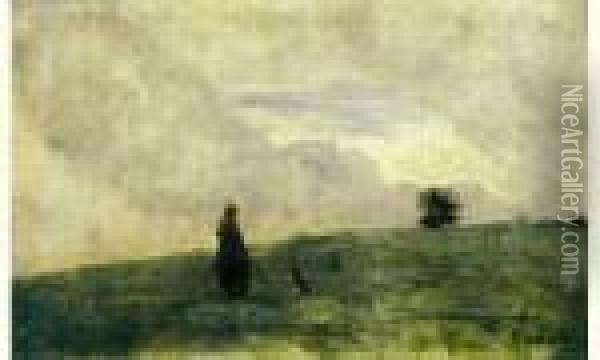 La Gardeuse D'oie Oil Painting - Jean-Baptiste-Camille Corot