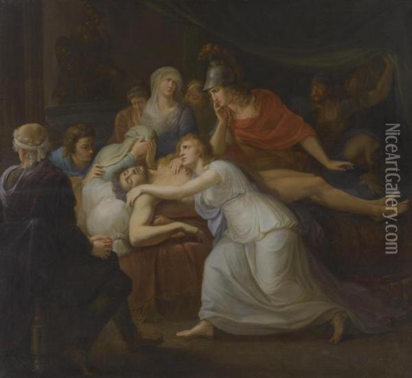 Andromache Lamenting The Death Of Hector Oil Painting - Friedrich Heinrich Fuger