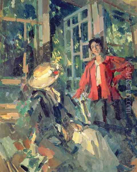 At the Window, 1919 Oil Painting - Konstantin Alexeievitch Korovin