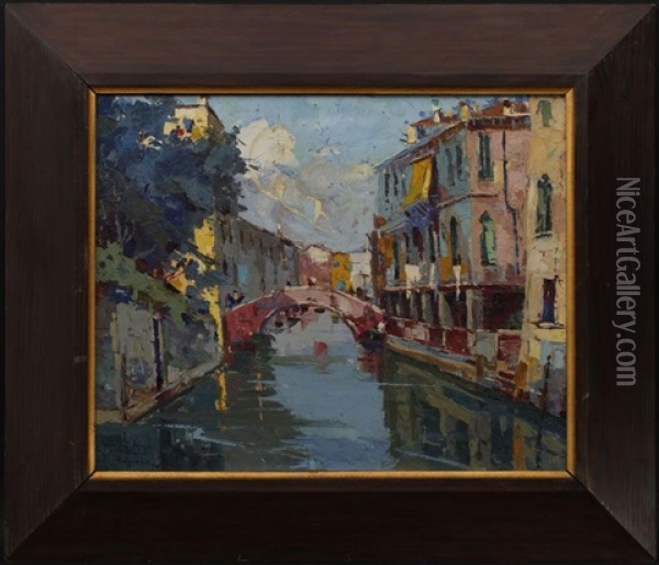 Vue Du Palazzo Contarini A Venise Oil Painting - Rudolph Negely