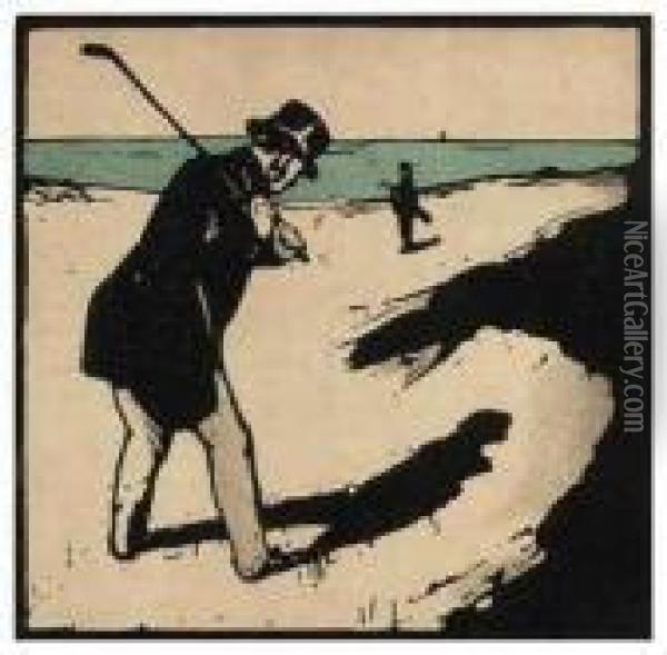 Golfing; Hunting Oil Painting - William Nicholson