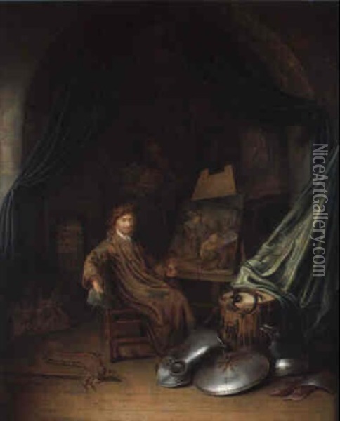 Portrait Du Peintre Dans Son Atelier Oil Painting - Pieter Cornelisz van Egmont