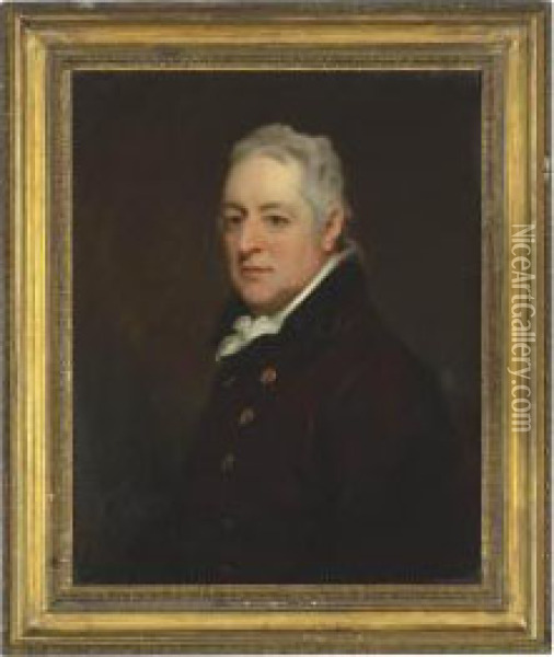 Portrait Of A Gentleman Oil Painting - Thomas Phillips