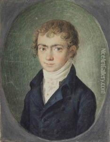 Bildnis Eines Jungen Mannes, Im Oval Oil Painting - Peter von Cornelius