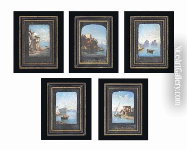 Scenes Of Naples (5 Works) Oil Painting - Domenico Ammirato