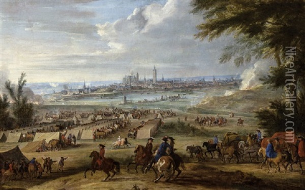 Le Siege De Mons En 1691 Par Les Armees De Louis Xiv Oil Painting - Jean-Baptiste Martin the Elder