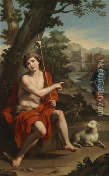 Der Heilige Johannes Der Taufer In Einer Landschaft Oil Painting - Jacopo Alessandro Calvi
