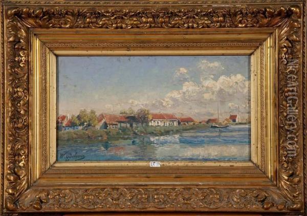 Paysage Lacustre Oil Painting - Willem Charles L. Delsaux