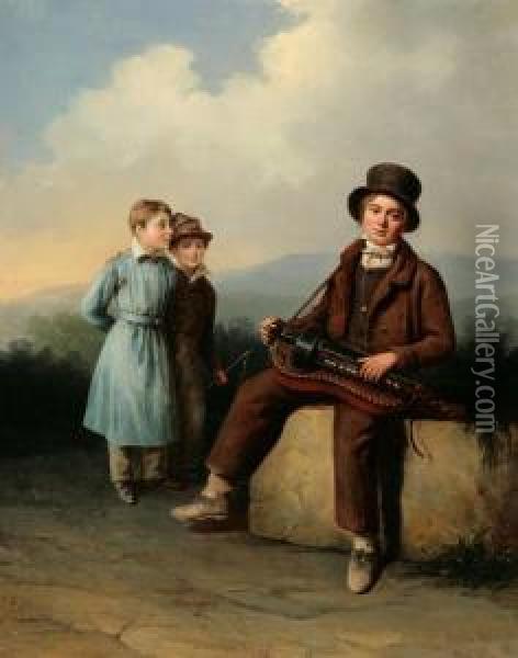 The Traveling Musician Oil Painting - Jean Antoine Pinchon