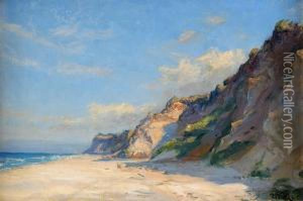 Strandlandskap Med Klippor Oil Painting - Michael Ancher