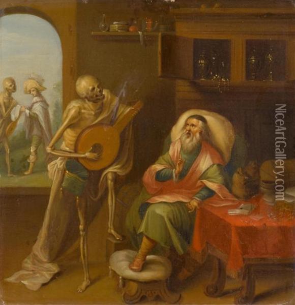 Death Playing Thefiddle Oil Painting - Frans II Francken