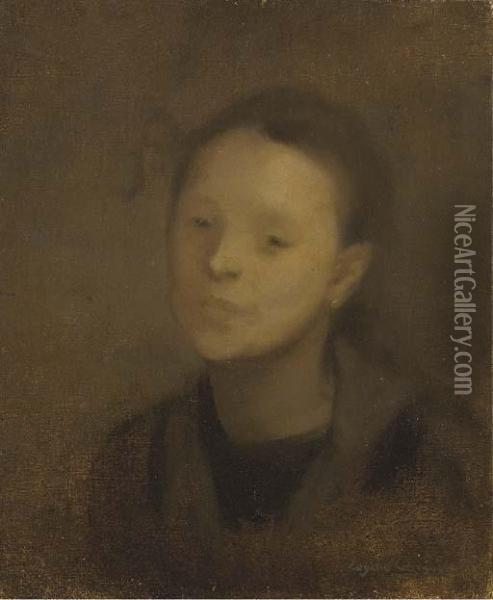 Elise Carriere, Eldest Daughter Of The Artist Oil Painting - Eugene Carriere