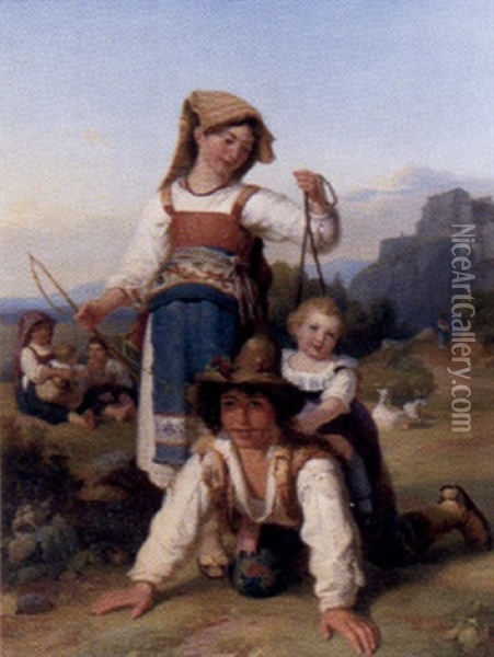 Min Favoritponny Oil Painting - Johann Baptist Kirner