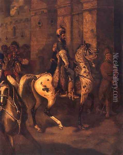 Czarniecki na tarancie Oil Painting - Josef von Brandt