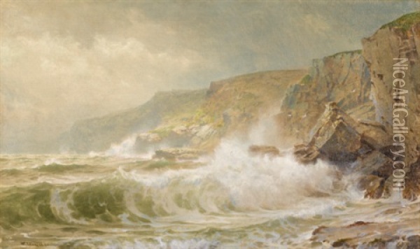 Gray Cliff - Conanicut Oil Painting - William Trost Richards