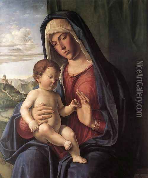 Madonna and Child c. 1504 Oil Painting - Giovanni Battista Cima da Conegliano