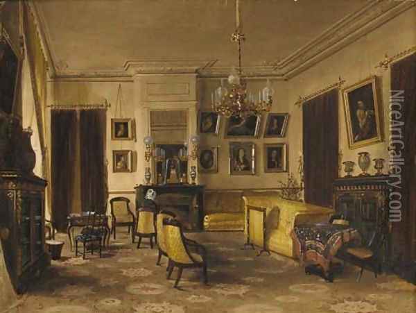 A view of a French interior Oil Painting - James Roberts