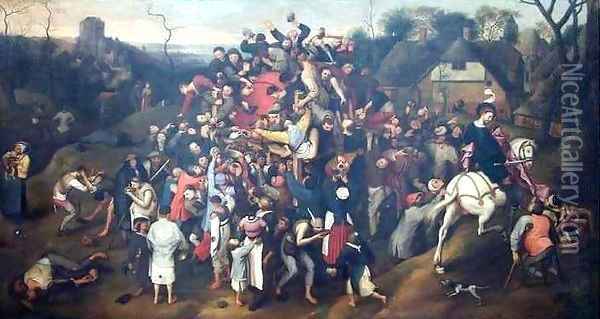 The Wine of St Martin Oil Painting - Follower of Pieter the Elder Bruegel