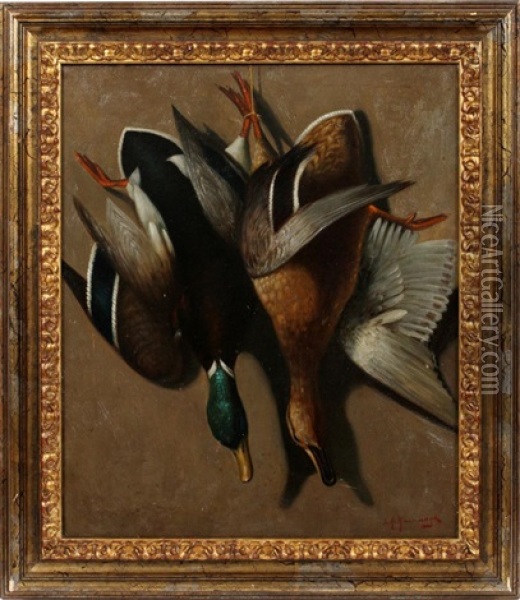Duck Trophies Oil Painting - Joseph Malachy Kavanagh