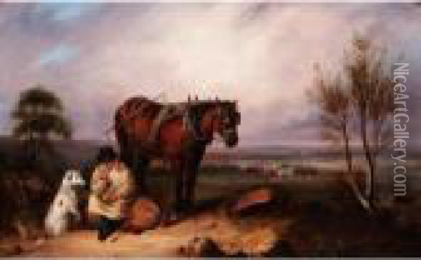 The Ploughman's Lunch Oil Painting - Snr William Shayer