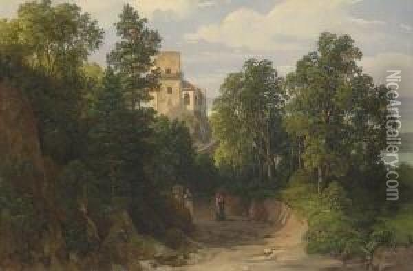 Weg Zur Ruine
 Greifenstein Oil Painting - Thomas Ender
