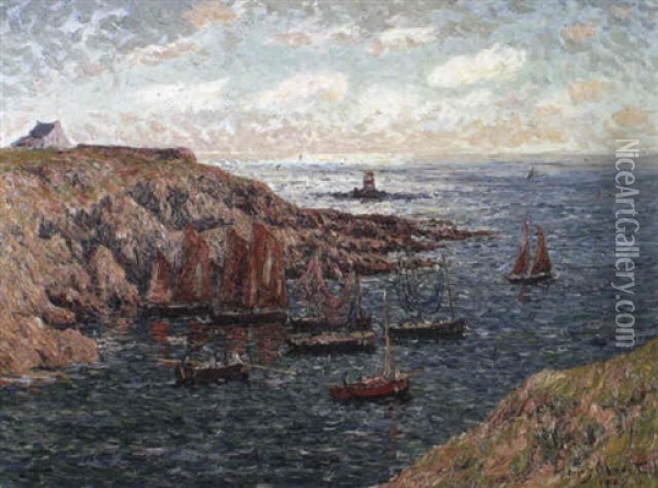 Les Sardiniers, Bretagne Oil Painting - Henry Moret