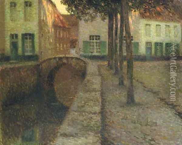 Le canal Oil Painting - Henri Eugene Augustin Le Sidaner