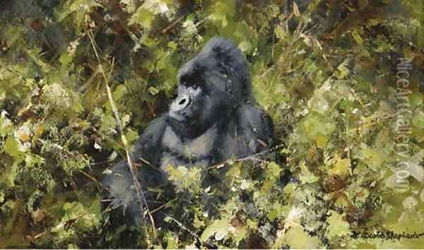 Gorilla Oil Painting - Thomas Hosmer Shepherd