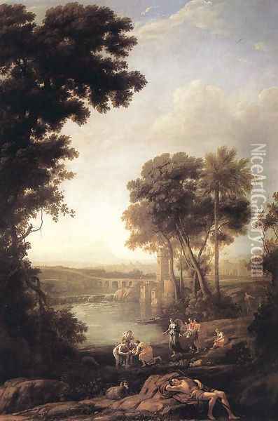 Landscape with the Finding of Moses 1637-39 Oil Painting - Claude Lorrain (Gellee)