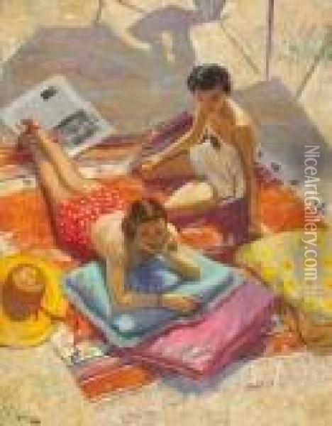Sunbathers Oil Painting - John Lavery