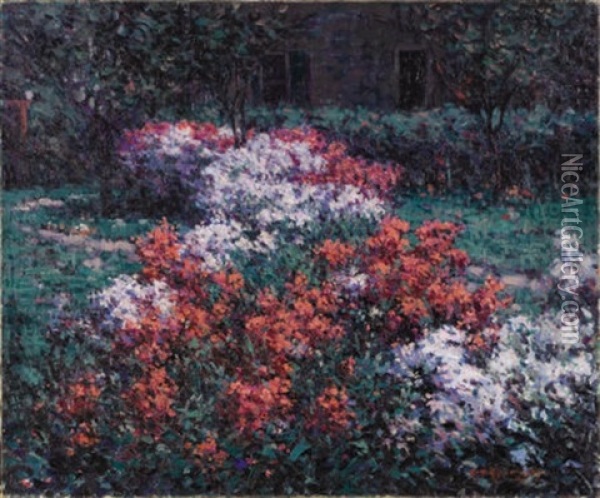 The Phlox Garden Oil Painting - Hugh Henry Breckenridge