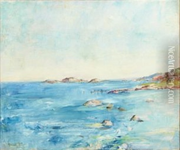 Kystlandskap Oil Painting - Henrik Louis Lund