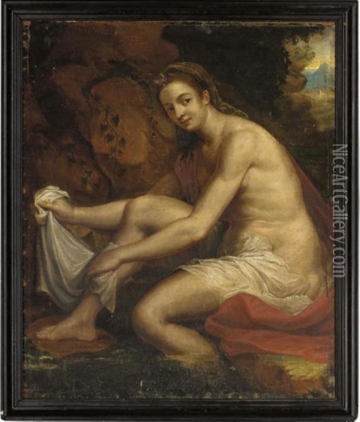 Diana Bathing Oil Painting - Gerard de Lairesse