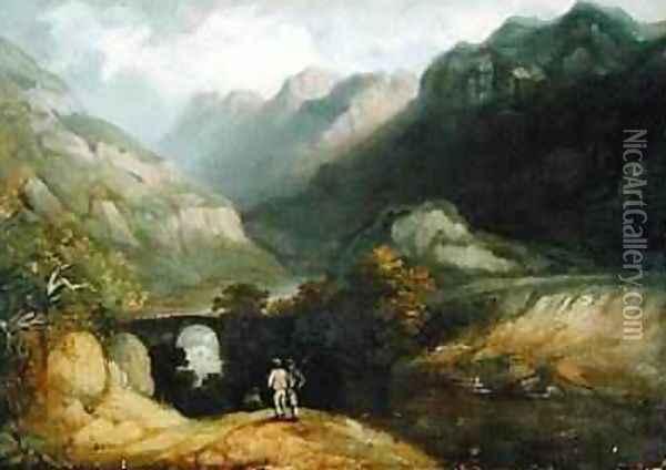 Pont Aberglaslyn 1809 Oil Painting - Francis Nicholson