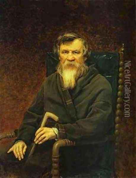 Portrait Of The Historian Mikhail Pogodin 1872 Oil Painting - Vasily Perov