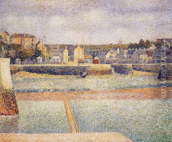 Port En Bessin The Outer Harbor Low Tide Oil Painting - Georges Seurat