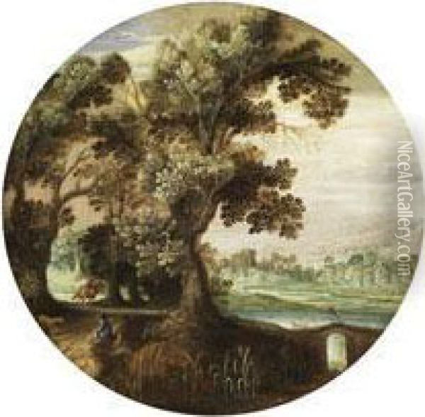 Landschaft Mit Eichenbaumen Oil Painting - Marten Ryckaert