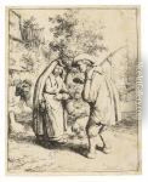 Die Heilige Familie Mit Elisabeth, Johannes Dem Taufer Und Vier Engeln Oil Painting - Agostino Carracci