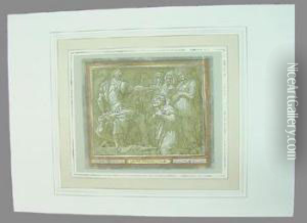 Scene From Antiquity With Supplicants Oil Painting - Polidoro Da Caravaggio (Caldara)