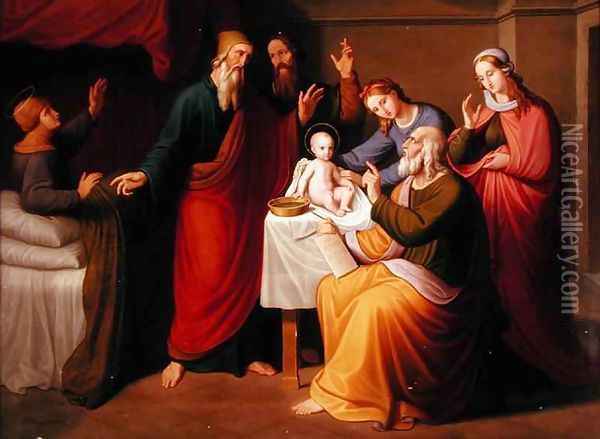 The Circumcision of St John Oil Painting - Gustav Jager